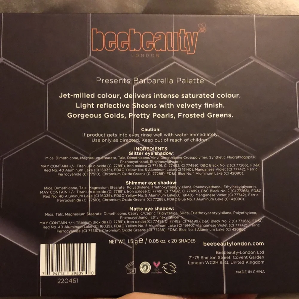 New Beebeauty Barbarella 20 pan palette